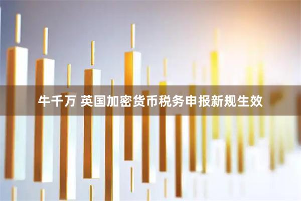 牛千万 英国加密货币税务申报新规生效